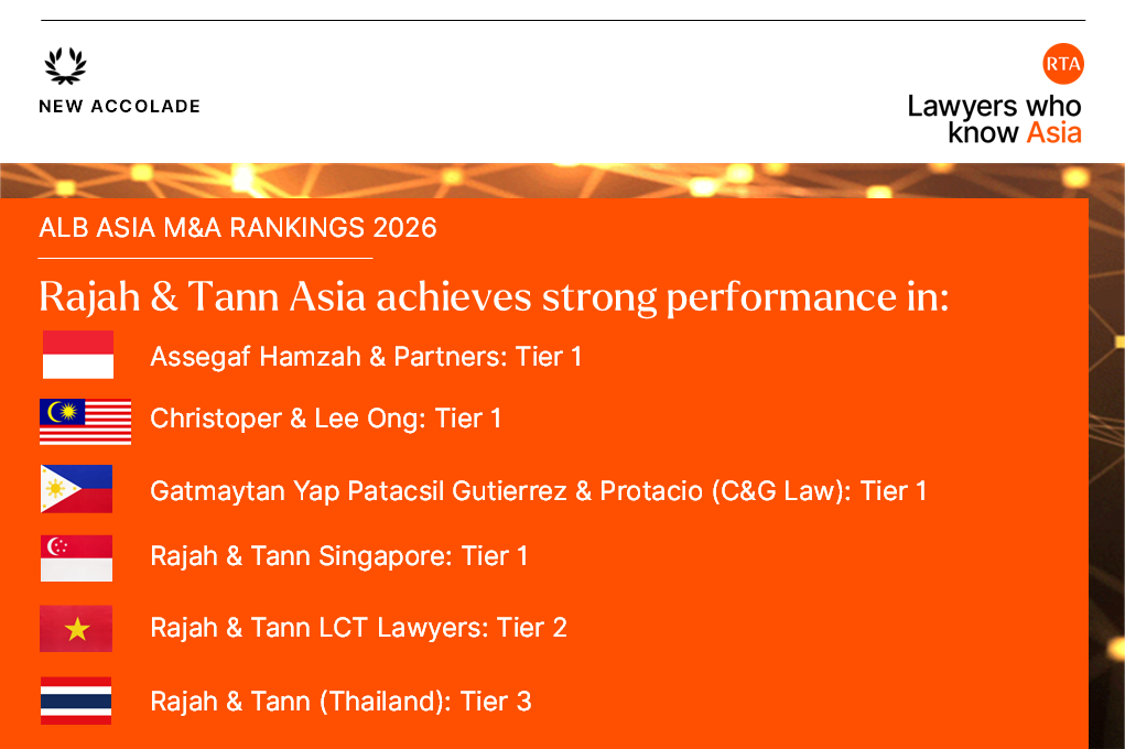 Christopher & Lee Ong ranked Tier 1 in Malaysia in ALB Asia M&A Rankings 2026